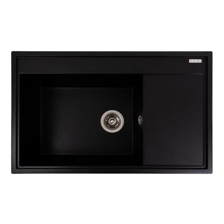 Кухонная гранитная мойка VALESO AZURIT 7950, матовая, цвет черный металлик