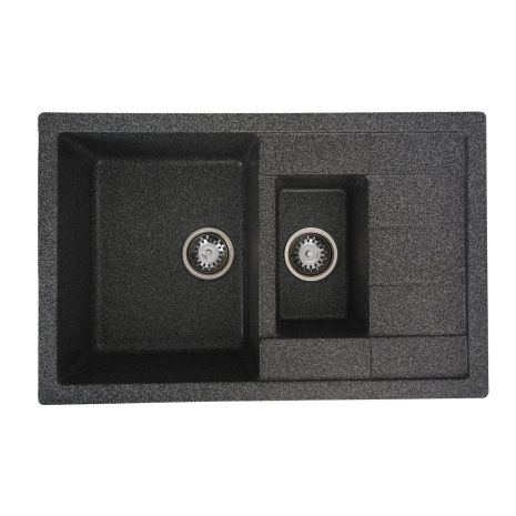 Гранитная кухонная мойка VALESO TOSKANA 7850W матовая графитовая