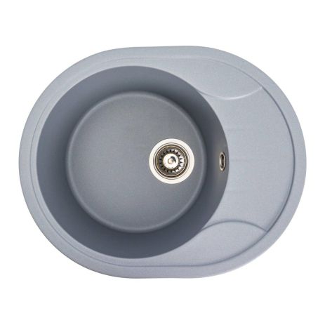 Гранитная кухонная мойка VALESO ONYX 5847, матовая, Серый металлик