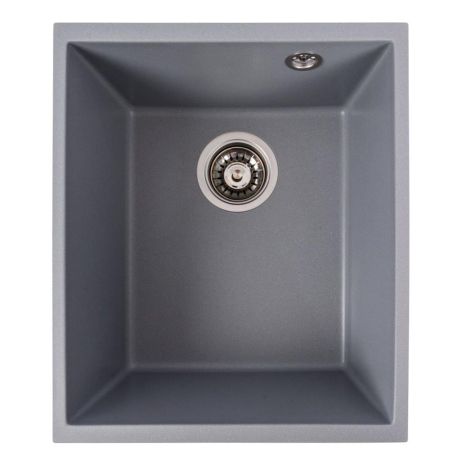 Гранитная кухонная мойка VALESO ROXY 3744, Матовый серый металлик