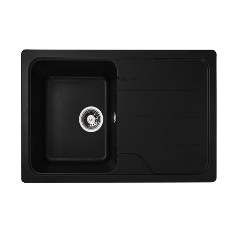 Матовая чёрная гранитная мойка для кухни VALESO VERONA 7850