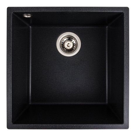 Гранитная кухонная мойка VALESO 4040 RUBA матовая, карбон