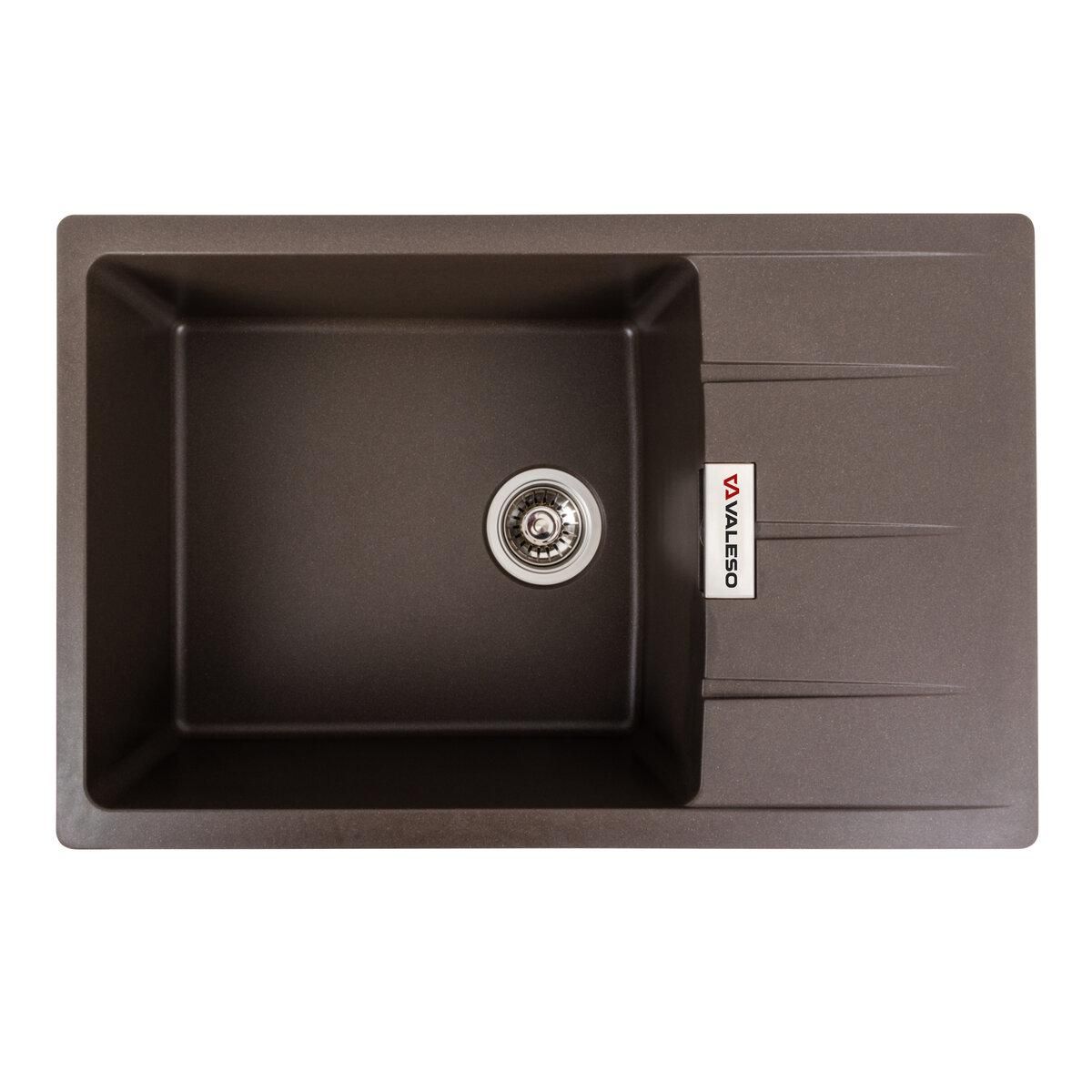 Кухонная гранитная мойка VALESO 7850 ROMA матовая, Темная скала Кухонная гранитная мойка VALESO 7850 ROMA матовая, Темная скала