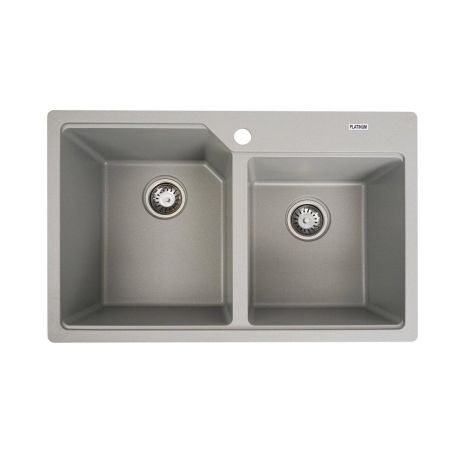 Кухонная гранитная мойка VALESO HARMONY 7850 серый металлик, матовая