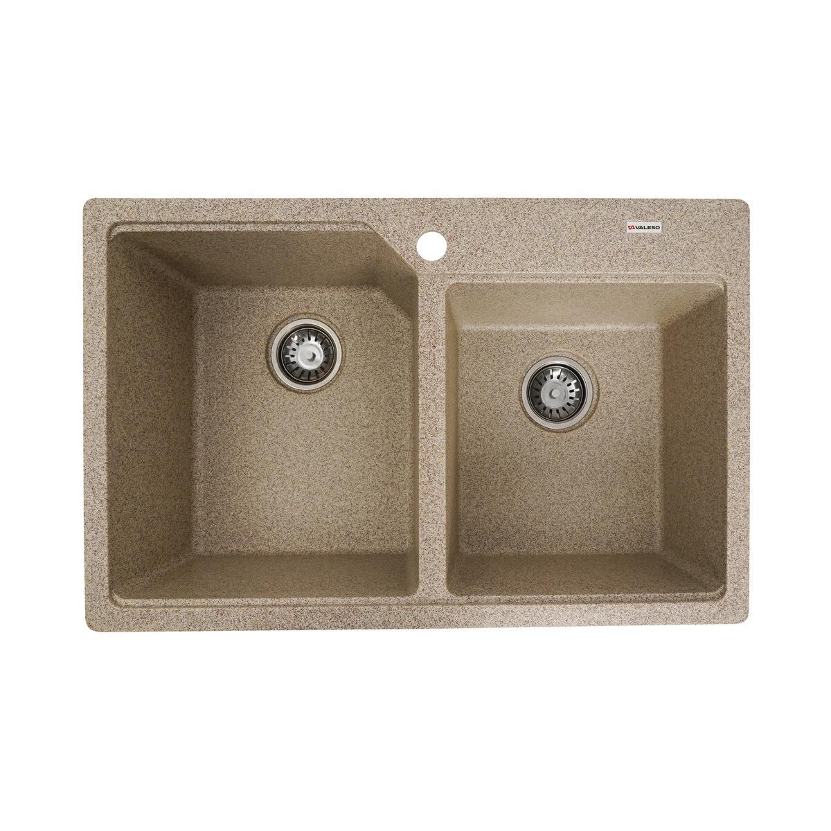 Кухонна гранітна мийка VALESO 7850 HARMONY матова, карамель Кухонна гранітна мийка VALESO 7850 HARMONY матова, карамель