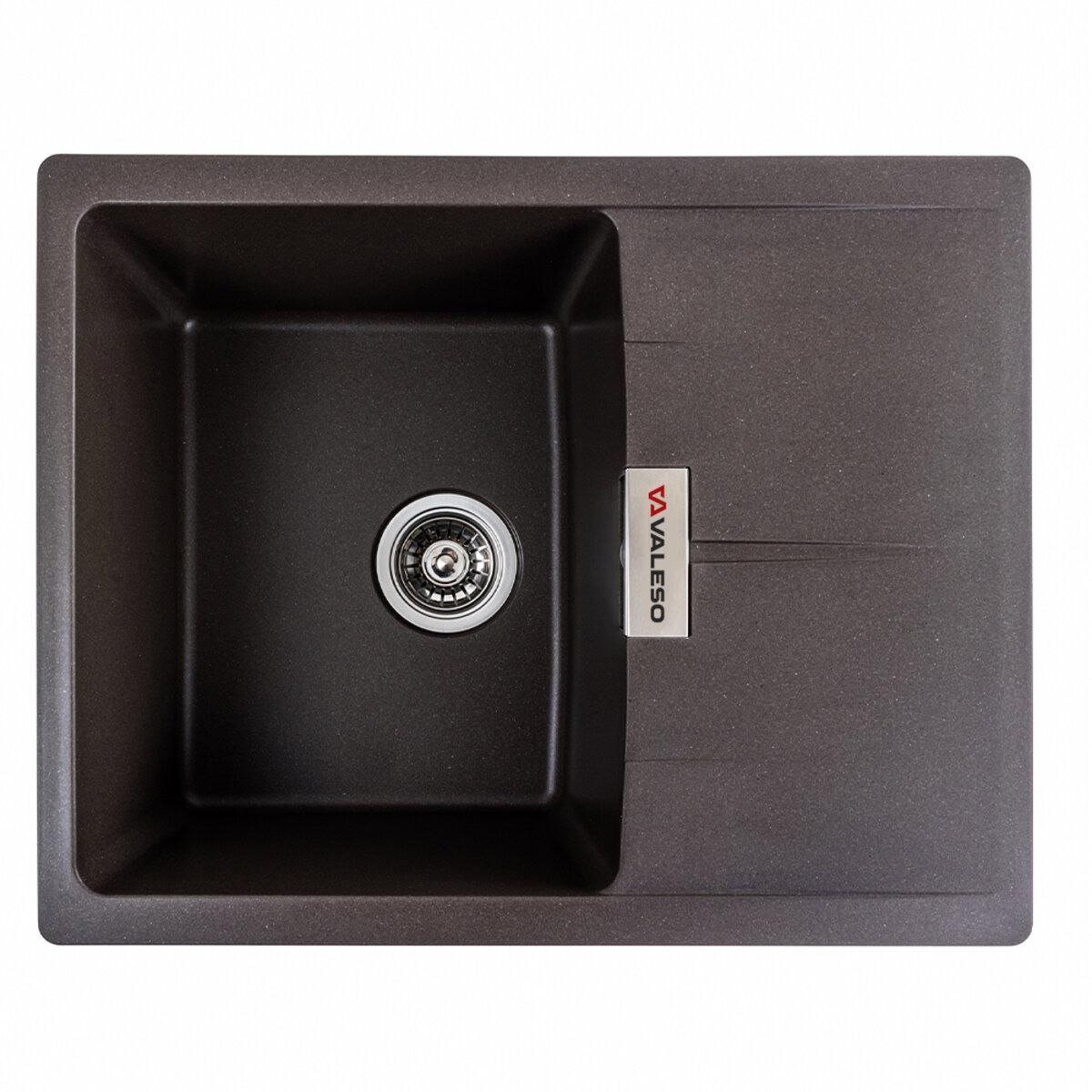 Кухонная гранитная мойка VALESO 6250 ZIRKONE, матовая Темная скала Кухонная гранитная мойка VALESO 6250 ZIRKONE, матовая Темная скала