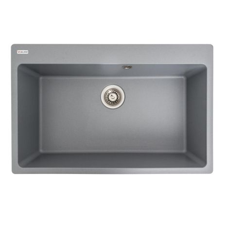 Кухонная гранитная мойка VALESO 7850 Bogema матовая (серый металлик)