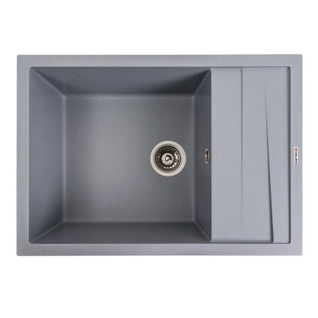 Кухонная гранитная мойка VALESO 7050 CASCADA, матовый серый металлик