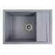 Кухонная гранитная мойка VALESO 7050 CASCADA, матовый серый металлик