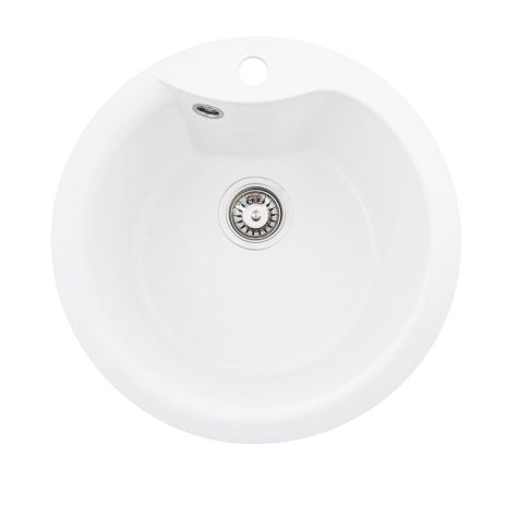 Кухонная гранитная мойка VALESO TURAS 480, матовая белоснежная