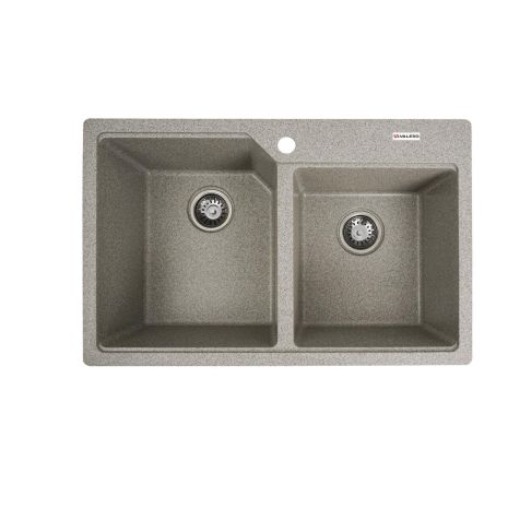 Кухонная гранитная мойка VALESO 7850 HARMONY матовая серая