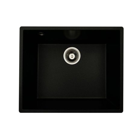 Гранитная кухонная мойка VALESO OASIS 5444, матовый чёрный металлик