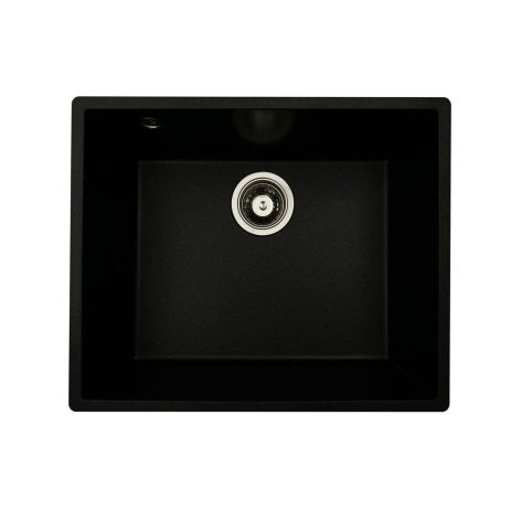 Гранитная кухонная мойка VALESO OASIS 5444, матовый чёрный металлик