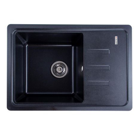 Гранитная кухонная мойка VALESO LIANA 6243 матовая Черный металлик