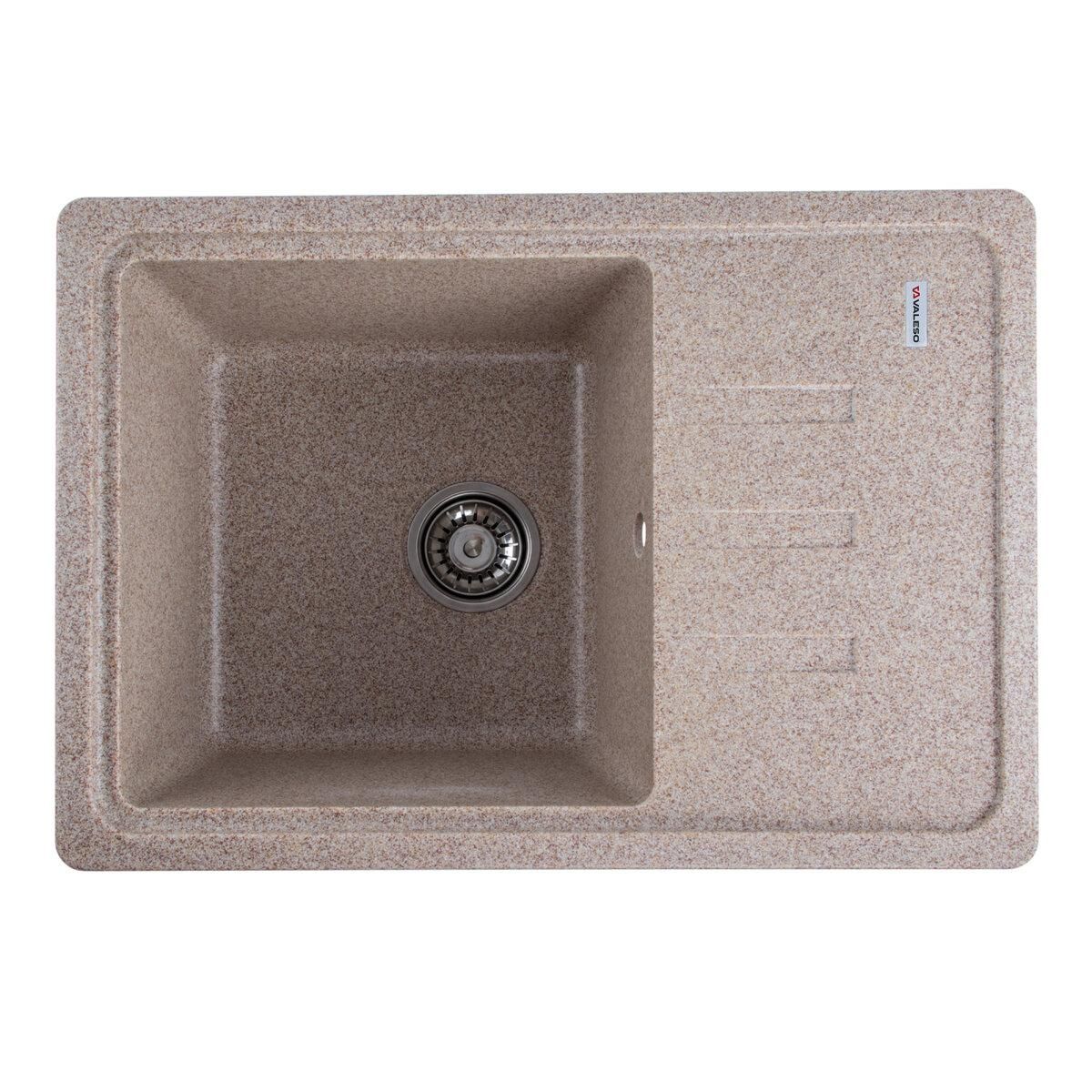 Кухонная гранитная мойка VALESO LIANA 6243 матовая Карамель Кухонная гранитная мойка VALESO LIANA 6243 матовая Карамель