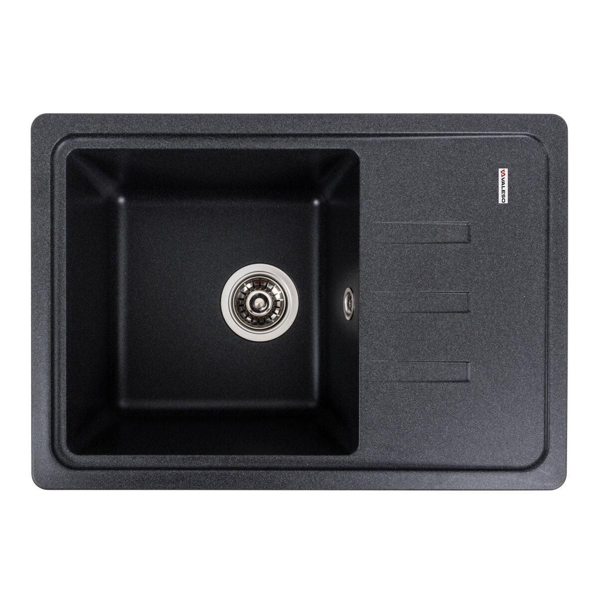 Гранитная кухонная мойка VALESO LIANA 6243 матовая Карбон Гранитная кухонная мойка VALESO LIANA 6243 матовая Карбон