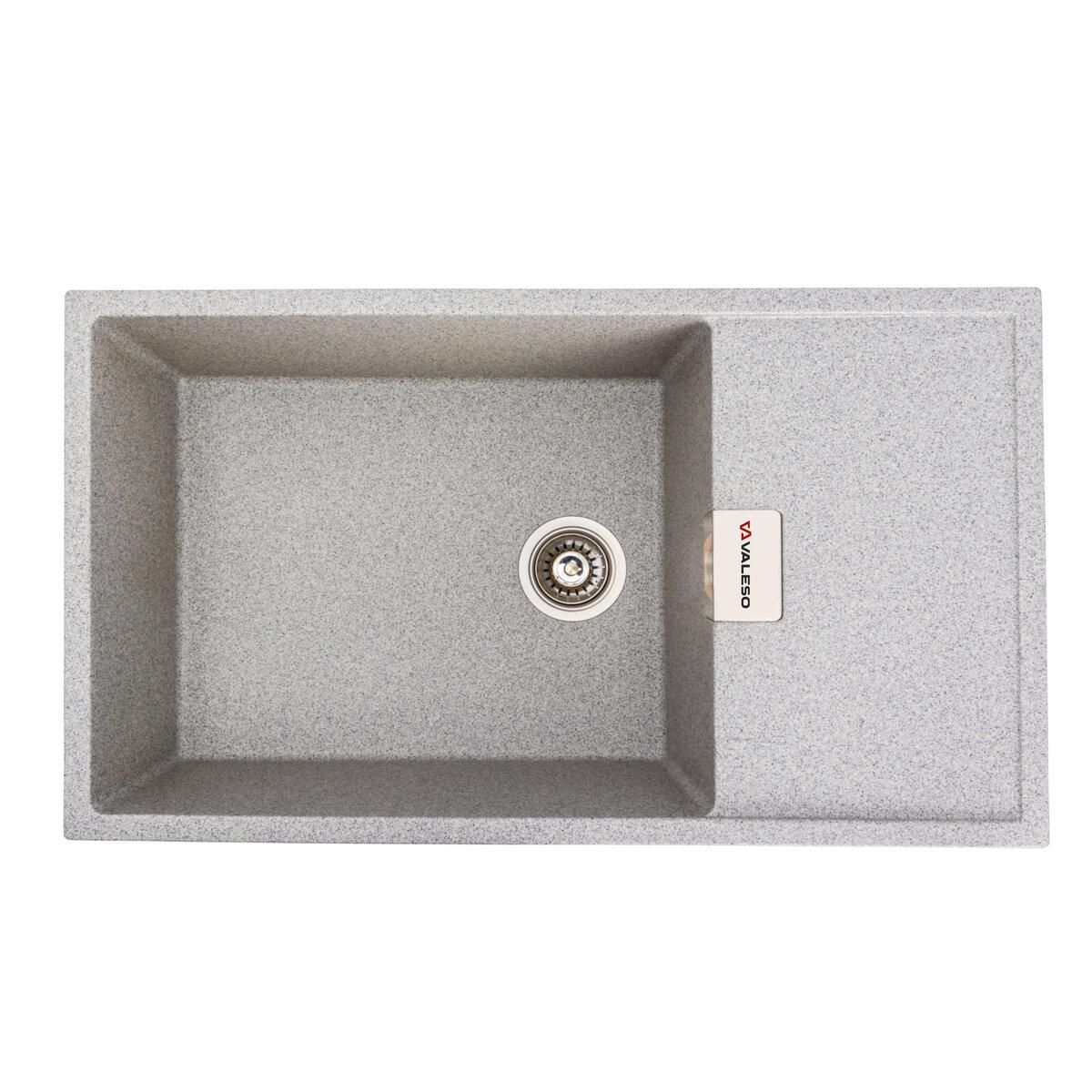 Гранитная кухонная мойка VALESO DIAMOND 8650 матовая, серая Гранитная кухонная мойка VALESO DIAMOND 8650 матовая, серая