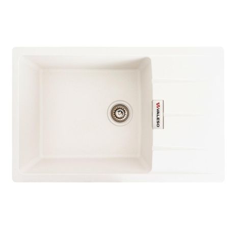 Гранитная кухонная мойка VALESO ROMA 7850 матовая белоснежная