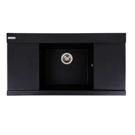Кухонная гранитная мойка VALESO 9651 ATLAS матовый черный металлик