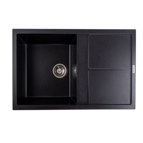 Черная матовая гранитная кухонная мойка VALESO SELENA 7950