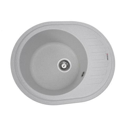 Кухонная гранитная мойка VALESO SOUL 6250 матовая Белая в точку