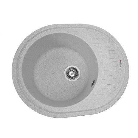 Кухонная гранитная мойка VALESO SOUL 6250 матовая Белая в точку