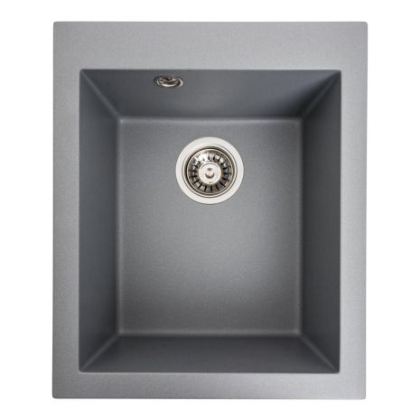 Кухонная гранитная мойка VALESO SOKIL 4150 матовая Серый металлик