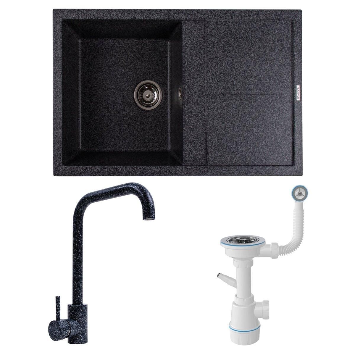 Набір: Мийка SELENA 7950 графіт + Змішувач NS02A графіт + Сифон 1041 Набір: Мийка SELENA 7950 графіт + Змішувач NS02A графіт + Сифон 1041