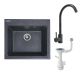 Комплект для кухні: Мийка VESTA 5852 графіт + Змішувач 56 B NESP графіт + Сифон 1041