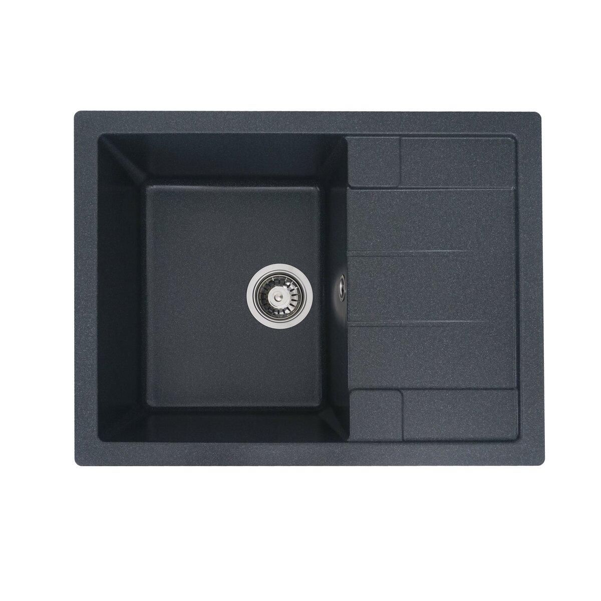 Кухонная мойка из гранита VALESO INTENSO 6550, матовая антрацит Кухонная мойка из гранита VALESO INTENSO 6550, матовая антрацит