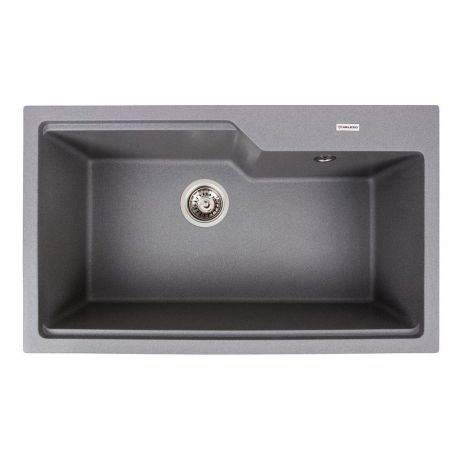 Гранитная кухонная мойка VALESO NIKA 7545, матовая Серый муссон