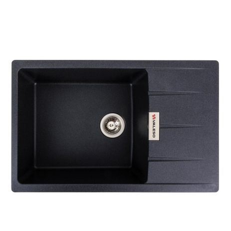 Кухонная гранитная мойка VALESO 7850 ROMA, матовый карбон