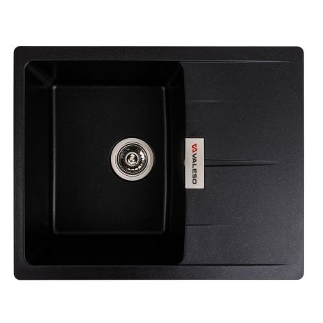 Гранитная мойка VALESO ZIRKONE 6250, матовая, Черный металлик