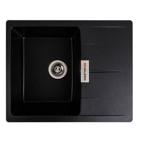 Гранитная мойка VALESO ZIRKONE 6250, матовая, Черный металлик