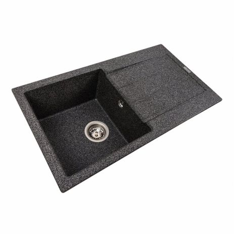 Кухонная гранитная мойка VALESO SOLID 7843 матовая, Графит