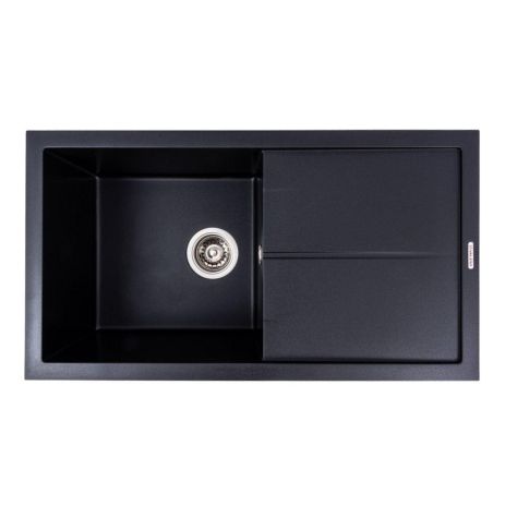 Черная матовая гранитная мойка для кухни VALESO SOLID 7843