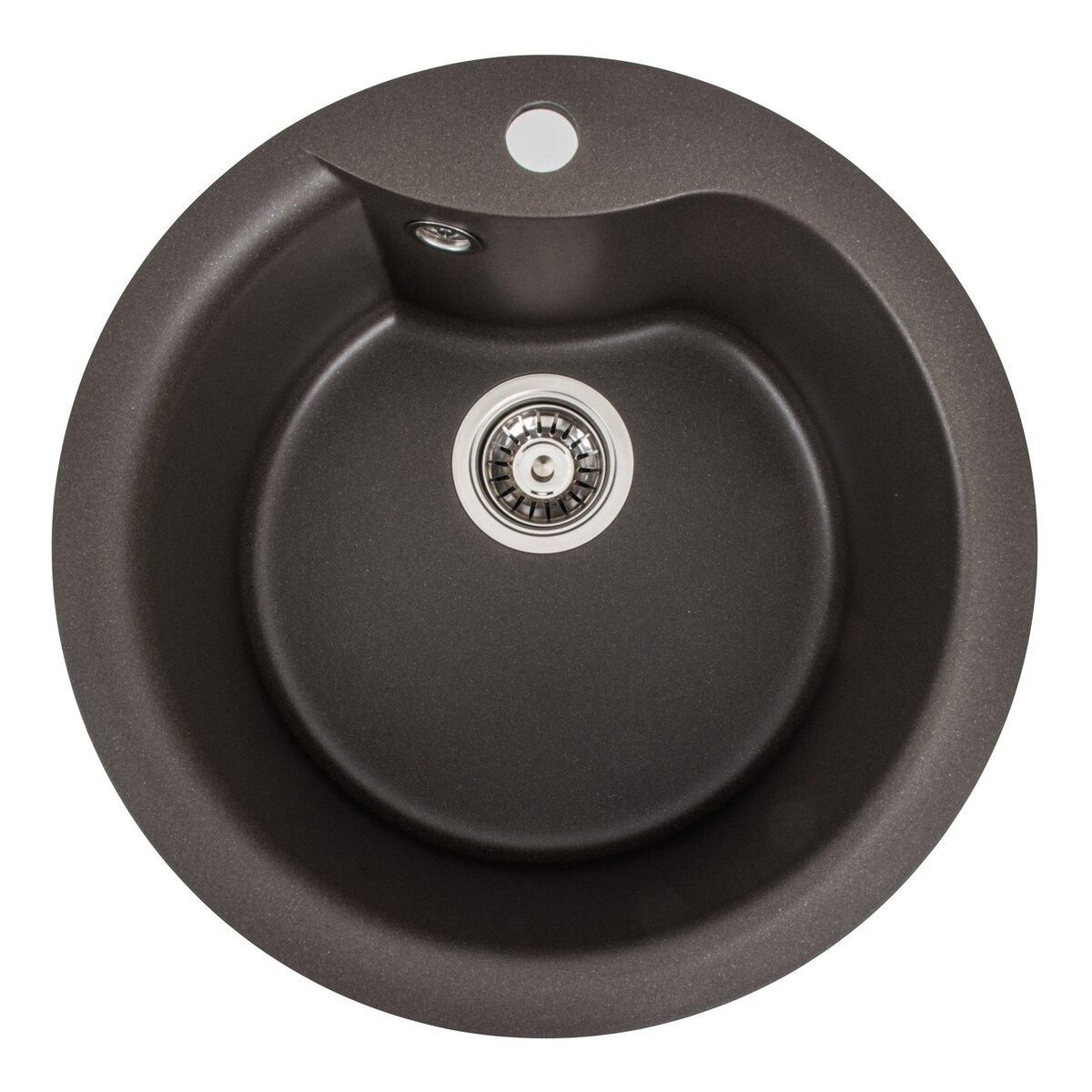 Кухонная гранитная мойка VALESO TURAS 480 матовая Темная Скала Кухонная гранитная мойка VALESO TURAS 480 матовая Темная Скала