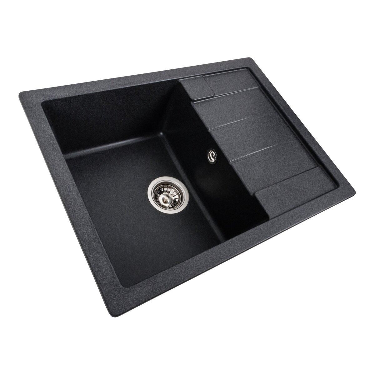 Гранитная кухонная мойка VALESO INTENSO 6550 матовая Карбон Гранитная кухонная мойка VALESO INTENSO 6550 матовая Карбон