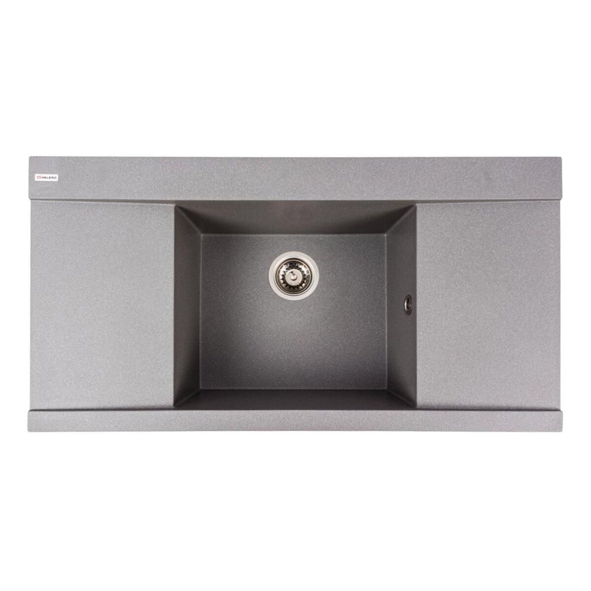 Кухонная гранитная мойка VALESO ATLAS 9651 матовая Серый муссон Кухонная гранитная мойка VALESO ATLAS 9651 матовая Серый муссон