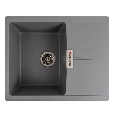 Кухонная гранитная мойка VALESO ZIRKONE 6250 матовая Серый металлик