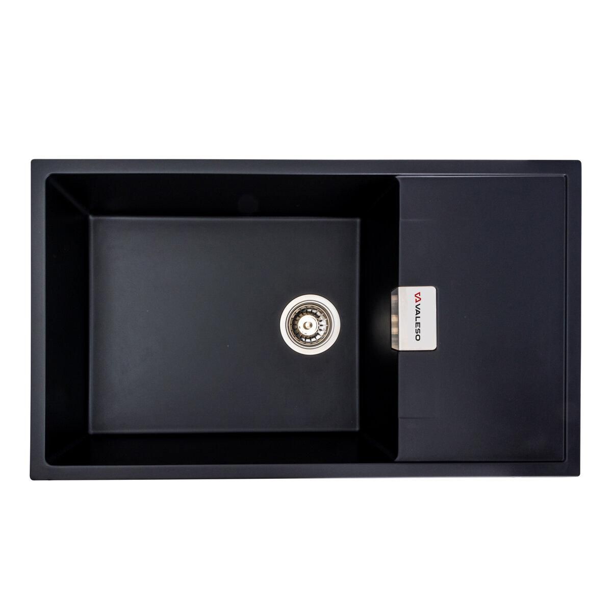 Гранитная кухонная мойка VALESO DIAMOND 8650 в матовом черном металлике Гранитная кухонная мойка VALESO DIAMOND 8650 в матовом черном металлике