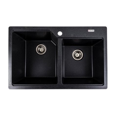 Кухонная гранитная мойка VALESO HARMONY 7850 матовая Карбон