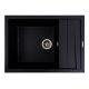 Черная гранитная матовая кухонная мойка CASCADA VALESO 7050