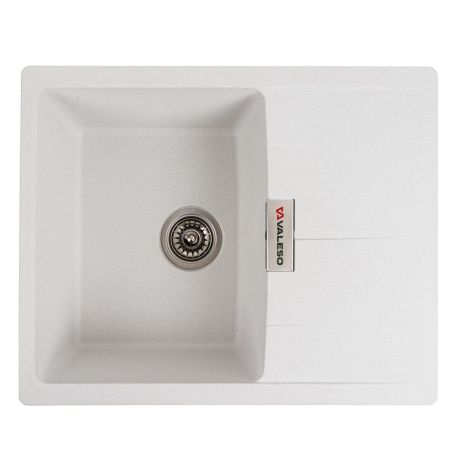 Мийка гранітна для кухні VALESO 6250 ZIRKONE матова Білосніжна