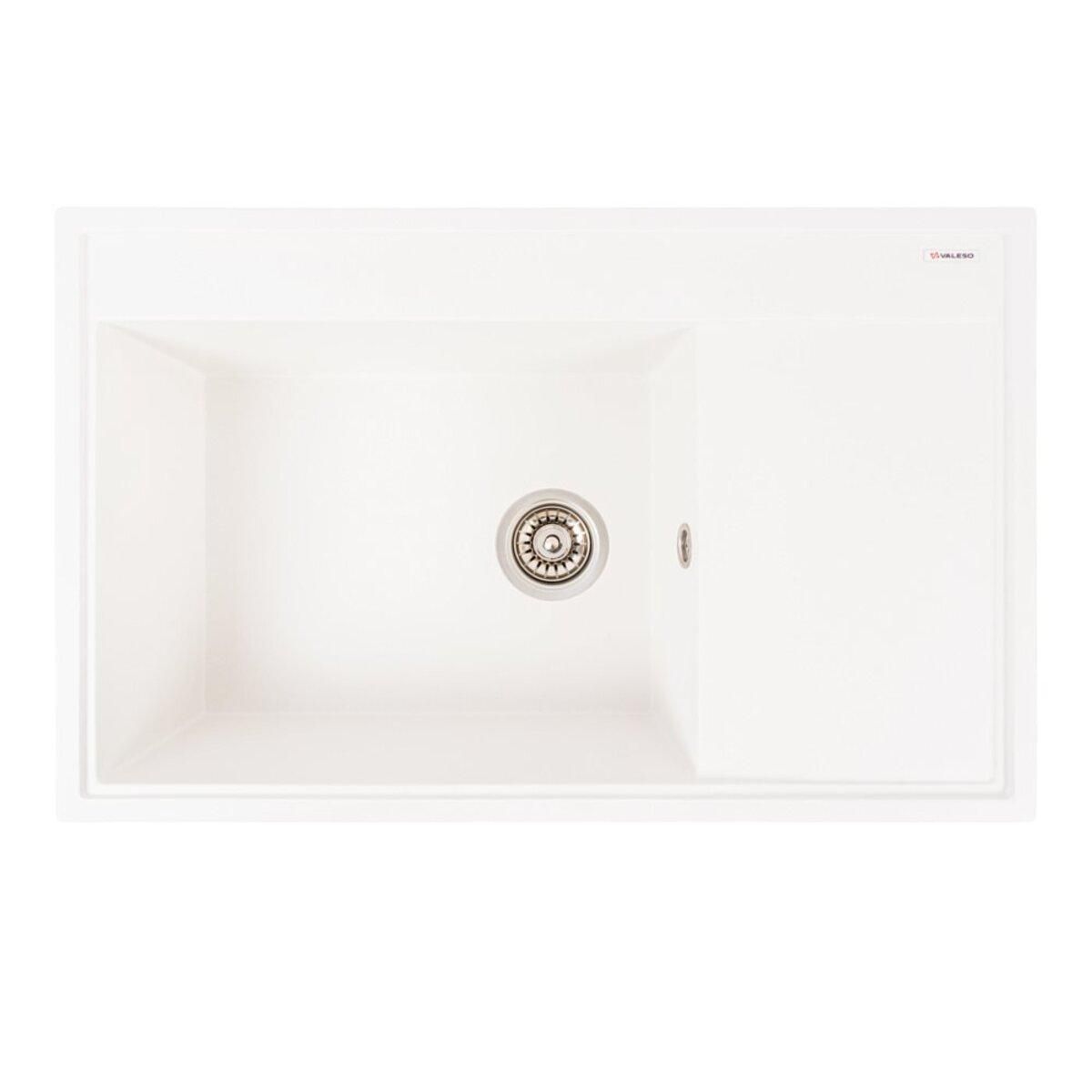 Гранитная кухонная мойка VALESO AZURIT 7950 матовая белая Гранитная кухонная мойка VALESO AZURIT 7950 матовая белая