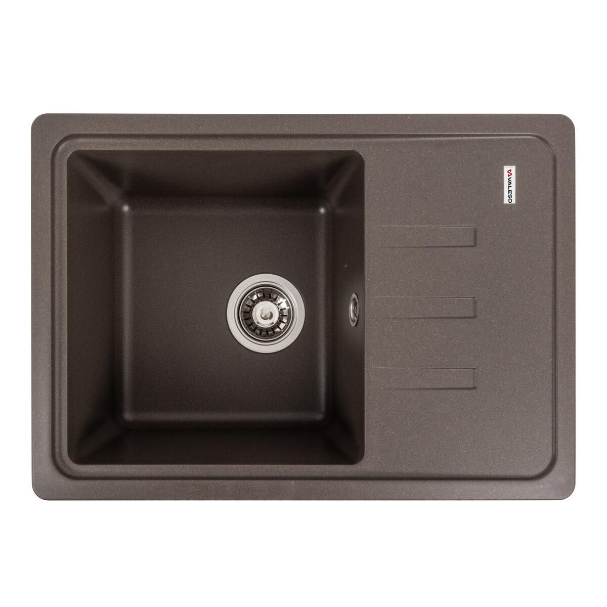 Кухонная гранитная мойка VALESO LIANA 6243 матовая Темная Скала Кухонная гранитная мойка VALESO LIANA 6243 матовая Темная Скала