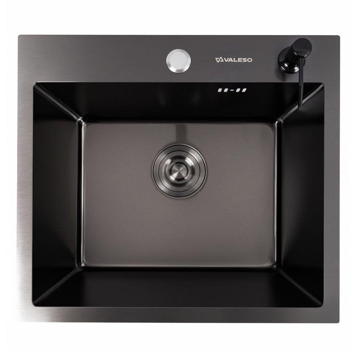 Кухонная PVD мойка 50*45 черная VALESO Handmade (сифон круглый, 3,0/0,8) Кухонная PVD мойка 50*45 черная VALESO Handmade (сифон круглый, 3,0/0,8)