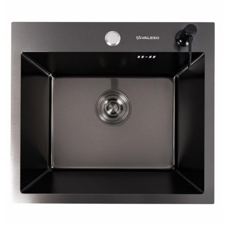 Мийка кухонна VALESO PVD чорна 50*45 Handmade (сифон круглий, 3,0/0,8)
