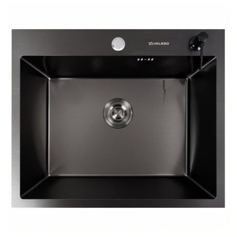 Ручная черная кухонная мойка 60x50 PVD от VALESO (2,0/0,5) Ручная черная кухонная мойка 60x50 PVD от VALESO (2,0/0,5)