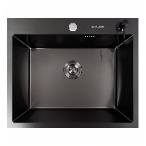 Ручная черная кухонная мойка 60x50 PVD от VALESO (2,0/0,5)
